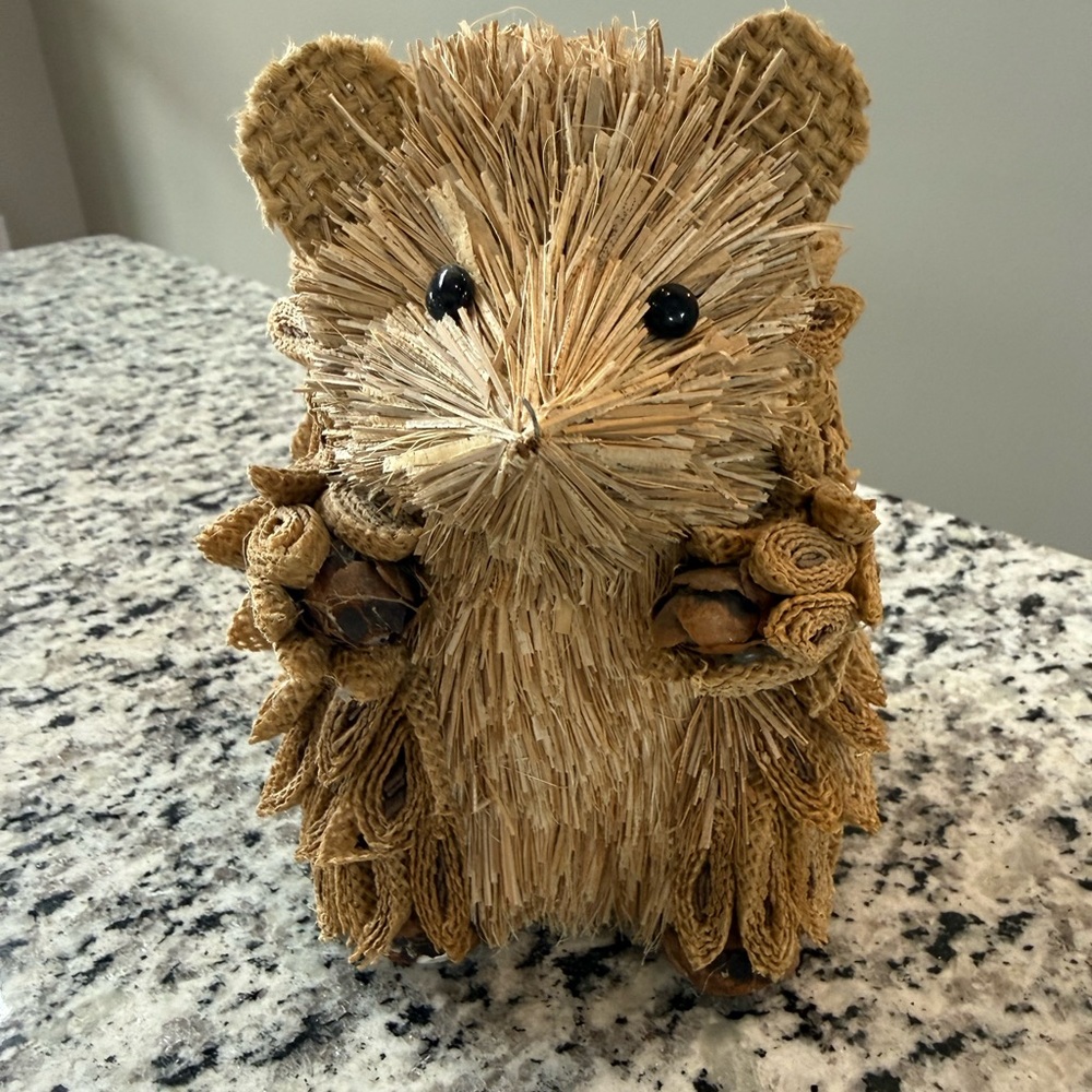 Handcrafted Straw Hedgehog Figurine